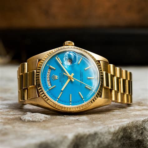 rolex day date light blue